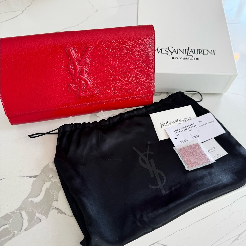 Yves Saint Laurent Red Belle De Jour Clutch